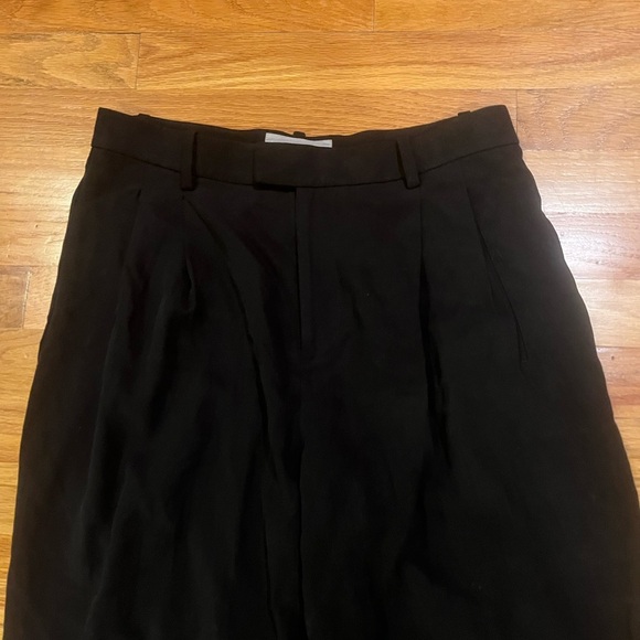EVERLANE Put Together Lyocell Pleat Trouser Pants Black 6 - Picture 5 of 8